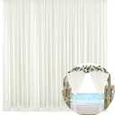 10 x 10 Feet Ivory White Backdrop Curtain for Partie, Background Curtains for Photoshoot, Birthday, Wedding, Halloween, Thanksgiving, Christmas Day, New Year Party Decorations 5Ft x 10Ft, 2 Panels