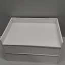 Bamboo Desk Organizer - Stackable, No Assembly Required, Ideal for Office/Home Use - Perfect for Toiletries, Stationery, Accessories. (White, Two level drawer box with sides)