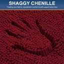 Smiry Luxury Chenille Bathroom Rugs 47x17, Extra Soft and Absorbent Shaggy Bath Mat, Machine Washable, Non-Slip Plush Carpet Runner for Tub, Shower, and Floor, Home Decor Accessories, Red