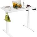35" Electric Standing Desk, Adjustable Height, Sit Stand Up Desk for Home Office & Computer Workstations, Memory Controller, White