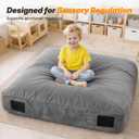 Crash Pad for Kids Sensory Autism Sensory Crash Pad & Crash Mat, Soft High Density Foam Landing Pad with Washable Velvet Cover & Handle for Indoor Play & Sensory Gym, Size 5 * 5 FT