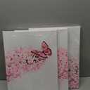 HOMEOART Butterfly and Flower Canvas Wall Art Floral Picture Bathroom Wall Decor Bedroom Art Farmhouse Kitchen Wall Decor, 12x16 inch x 3Pieces Framed (Pink)