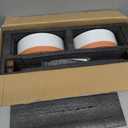 Havniva 7.3" Elevated Dog Bowls Ceramic Raised Dog Bowl with Non-Slip Stand (Acacia Wood) Weighted Dog Food & Water Bowl for Medium Breed Dogs - 5 Cups 41 oz