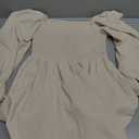 LYANER Women's Square Neck Lantern Long Sleeve Ruffle Shirred Flowy Party Mini Dress (Medium)