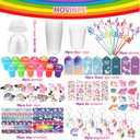 MOVINPE Unicorn Party Favors Personalize Goody Cups with Gift Tags, Filled with Unicorn Themed Reusable Straws Stampers Luminous Keychains Slap Bracelets Hair Clips Rings 3D Stickers
