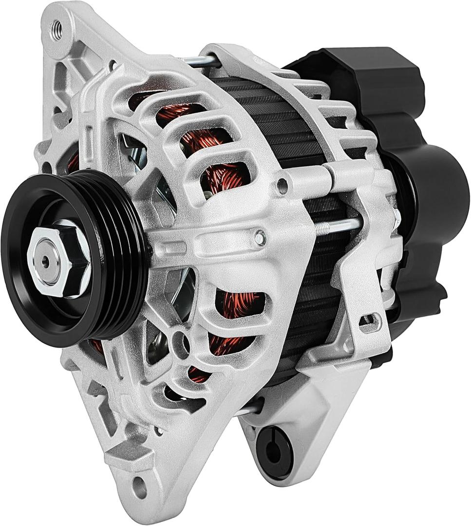 SCITOO Alternator Fits for Hyundai for Accent 2010-2011, for Kia for Rio 2010-2011, for Kia for Rio5 2010-2011, L4 1.6L, 90Amp CW IR IF 4-Groove Pulley, 11452 37300-23700 37300-26100 (Small)