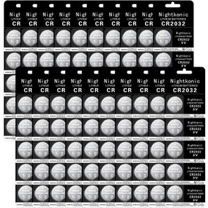 100 pcs Pack - CR2032 Battery 3 Volt Lithium Coin Cell 2032 Batteries
