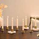 NUPTIO Taper Candle Holders Gold: Set of 8 Brass Candlestick Holder - Bulk Vintage Short Iron Candlestick Candle Holders for Fall Thanksgiving Christmas Table Decor