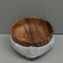 Acacia Wood Salad Bowl Set of 2, 8.6" Natural Solid Wood Serving Bowls, Handcrafted & Hand-Polished, Wooden Salad Bowls for Kitchen & Dining for Pasta, Yogurt, Fruit, Snacks & Gift