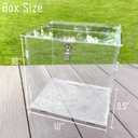 Pure Clear Acrylic Card Box with Slot & Lock, DIY Large Wedding Card Boxes for Reception, Elegant Money Envelop Gift Cards Box for Party Wedding Birthday Baby Shower Graduation Table Decor