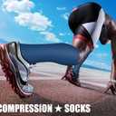 CHARMKING 3 Pairs Open Toe Compression Socks for Women & Men Circulation 15-20 mmHg is Best Support for All Day Wear