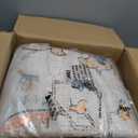 RELEANY Area Rugs 9'x12' Washable Non-Slip, Floral Vintage Distress Print Pattern Medallion Carpet for Living Room Bedroom Dining Room, Beige Navy Blue Orange Colorful