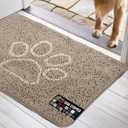 GORILLA GRIP Ultra Absorbent Grippy Doormat for Muddy Dog Paws, 30x20 Machine Washable Soakstopper Rugs Cleaner Floors, Bed Mat for Dirty Dogs, Indoor Entrance Door Rug Pet Bed Mats Beige Ivory