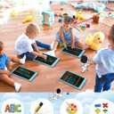 FLUESTON LCD Writing Tablet for Kids, 10 Inch Doodle Board, Colorful Drawing Pad for Toddler, Educational Travel Toy Gifts for 3-8 Year Old Girls Boys, Erase Lock Writing Board