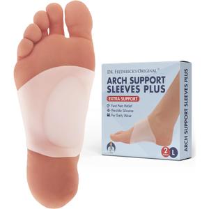 Dr. Frederick's Original Arch Support Sleeves Plus - 2 ct - Pain Relief for Flat Feet & Fallen Arches - Men & Women - Large/XL
