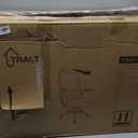 TRALT Ergonomic Office Chair - Desk Chair with Wave High Back Adjustable Lumbar Support Computer Chair - Gaming Chairs Mesh Backrest and PU Leather Seat for Home Reading Chairs to Adults(Black)