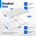 Standing Desk Converter Height Adjustable, Sit to Stand up Desk Riser Computer Workstation use in Laptop and Single Monitor Ergonomic Desktop Workstation for Home Office - White