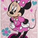 Disney Minnie Mouse Bath Pool Beach Towel - Kids Super Soft & Absorbent 100% Cotton Towel with Flowers and Hearts, Measures 28 x 58