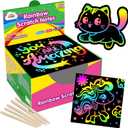 ZMLM 165 Pcs Rainbow Scratch Paper Art Notes - Crafts for Kids Ages 4-8, Classroom Prizes, 1st 2nd 3rd Grade School Activity Bulk, End of Year Student Gifts from Teacher