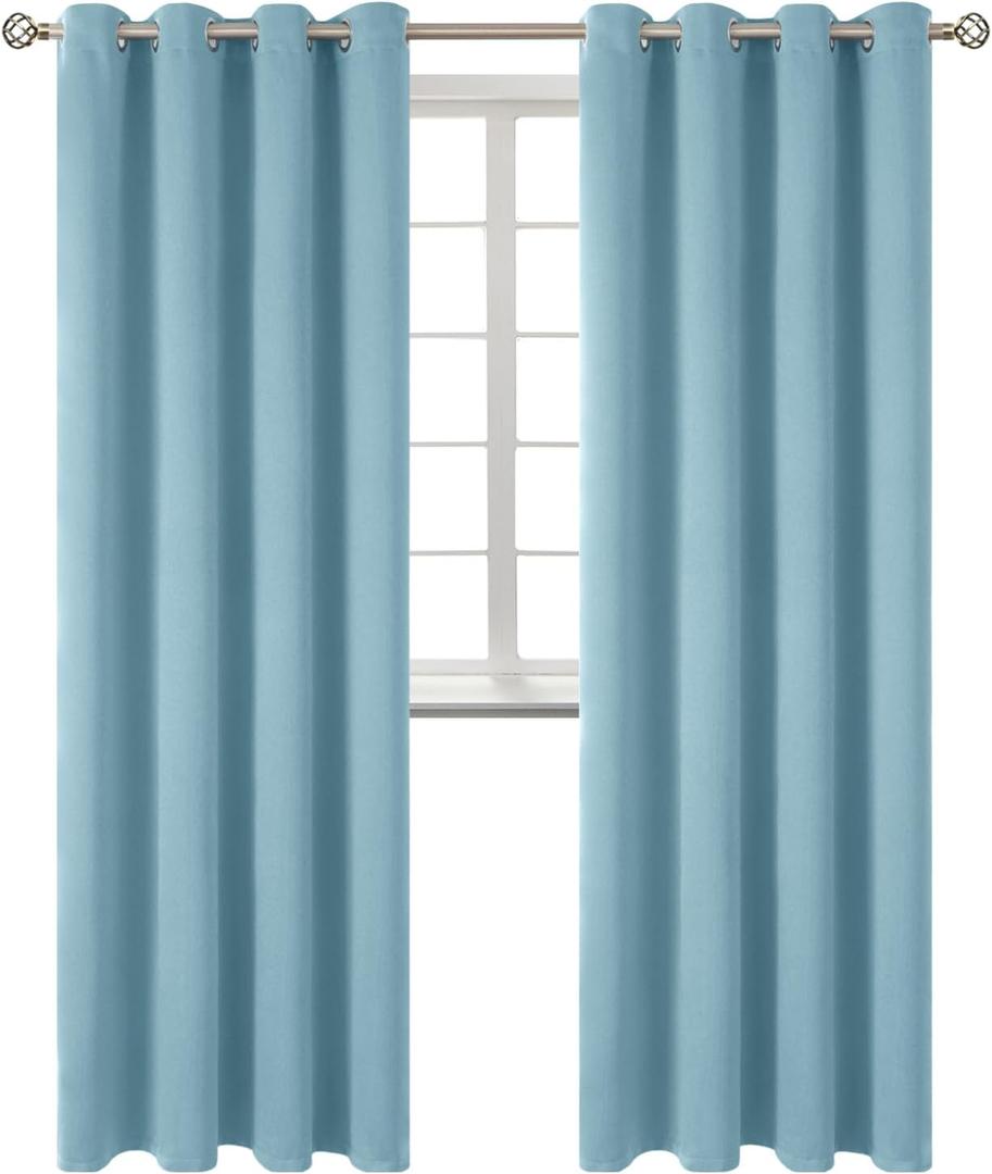 BGment Room Darkening Curtains 95 Inches Long - Grommet Thermal Insulated Drapes Window Treatment Curtains for Bedroom, 2 Panels, 52 x 95 Inch, Greyish Blue