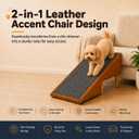 Dog Ramp for Dogs and Cats, 16" Wide All-in-one Split Ottoman Dog steeps for Bed,Solid Wood, Gentle 23 Incline, Foldable Pet Stairs for Large and Small Dogs (Brown)