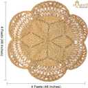 Boho Round Jute Seagrass Rug for Living Room & Dining - 4ft Woven Boho Rug
