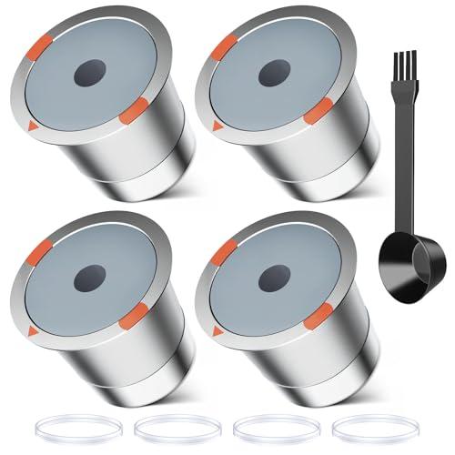 Reusable k Cups for keurig 2.0 1.0,Universal stainless steel Refillable k Cups Filter Use for Keurig all most of coffee Makers brewers(4pack)