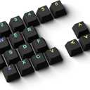 HK Gaming Rubber Keycaps Set | Anti-Slip Texture | Doubleshot Backlit Keycap Set | 23 Keys OEM Profile Key Set | for Mechanical Keyboard | Compatible with Cherry MX, Gateron, Kailh | Black