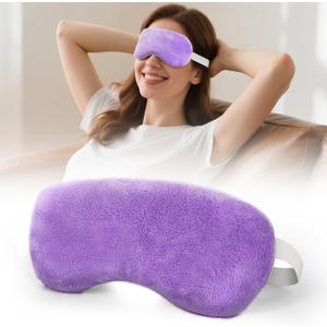 Microwave Heated Eye Mask, Steam Warm Compress for Dry Eyes, Work with Relieve, Blepharitis & Stye Treatment (Purple) (Style 1 - Purple)