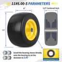 GICOOL 11x6.00-5 Flat Free Zero Turn Mower Tire and Wheel, 11x6-5nhs Riding Mowers Lawn Tire and Wheel with 3/4" Bearing, 5.8" -8" Centered Hub, 2 Pack