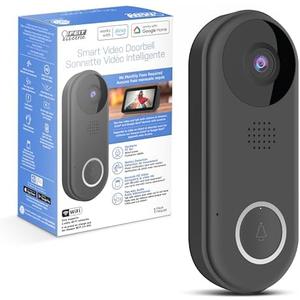 Feit Electric Doorbell Camera, 2.4 GHz WiFi, No Hub, Two-Way Audio, Motion Detection, Night Vision, 1080p HD, Micro SD Card Storage, Wireless Chime Included, Hardwired, CAM/Door/WiFi