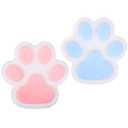 2pcs Big 5.5in Thin Squishy Cat Paw Squeeze Toys,Cute Kawaii Squishies,Cat Paw Fur Ball,Jelly Kitty Paw Squishy Funny for Adults Kids (2pcs Pink+Blue Big 5.5in Thin)