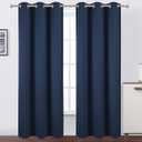 LEMOMO Navy Thermal Blackout Curtains/38 x 84 Inch/Set of 2 Panels Room Darkening Curtains for Bedroom