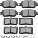 SCITOO Front Ceramic Rear Semi-Metal Disc Brake Pads Kits 8pcs Fit For 2006 For Lexus GS300,2009-2013 For Lexus IS250