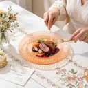 Rubtlamp 60Pcs Orange Plastic Plates, Orange Plastic Disposable Plates With Hammered Design, Party Platos Fancy Disposable Platos Include 30Dinner Plate,30Desssert Plate For Party