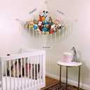 Large Stuffed Animal Hammock Corner - Stuffed Animal Storage - 100% Natural Cotton Macrame Stuffed Animal Net - Stuff Animal Organizer - Net For Stuffed Animals Corner Large-Beige