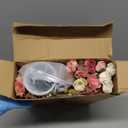 Thiccywoov 2 Set Artificial Pink Rose Cemetery Flowers with Vase for Grave Pink Silk Rose Bouquet Graveyard Memorial Flowers for Headstones Cemetery Decor