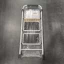 4 Step Ladder, 44-Inch Iron Step Stool with Non-Slip Pedals and Handrails - Portable Heavy Duty Steel Ladder for Kitchen, Garage, and Outdoor Use