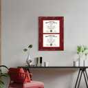 GMFrames Double 8.5x11 Diploma Certificate Frame, Solid Wood & Tempered Glass, Cherry Lacquer Finish & Intricate Rope Detail, Red over Gold Mat