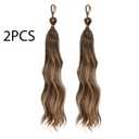 IOVOIMMSL 2 Piece Braid Wig Hair Piece Wavy Curly Scrunchies Synthetic Chignon Ponytail Hair Extensions Thick Updo Hairpieces for Women (Brunette And Honey Blonde)