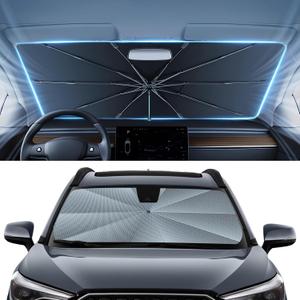 Autorder Windshield Sun Shade Umbrella for 2022-2025 2026 Toyota Corolla Cross Accessories,Upgraded Ice Crystal Material,Easy Setup Umbrella Sunshade for Car Windshield,100% Sun Blocking,Toyota Corolla Cross 2022-Present