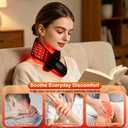 Red Light Therapy for Neck and Shoulders, Cordless Neck Heating Pad with Vibration, 660nm & 850nm Dual-Wavelength Light Wrap, Rechargeable Heated Neck Massager Belt for Shoulder, Arm, Knee and Leg