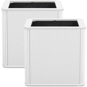 2 Pack 211+ Filter Replacement Compatible with Blue Pure 211+ Air Purifier, 2-Stage Filtration System of H13 True HEPA Filter & Activated Carbon Filter