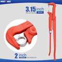 MAXPOWER 22-inch Swedish Pipe Wrench, 3.15-inch Jaw Capacity, 90 Angled Jaws for Tight Spaces, Large Pipe Wrench for Plumbing Fittings and Locknuts