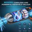 Handheld Vacuum Cordless, Portable Car Vacuum with LED Light,Rechargeable Small Vacuum Cleaner with Powerful Suction,Lightweight Vacuum Cleaner for Car Home Office Pet Hair (Orange)