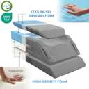 Adjustable Leg Elevation Pillows for Swelling After Surgery, Cooling Memory Foam Leg Wedge Pillow for Blood Circulation, Wedge Pillow for Sleeping, Sciatica Back Knee Hip Ankles Pain Relief, Double Leg