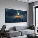 Large Framed Canvas Wall Art Decor Landscape Coastal Wall Art 29" x 58"