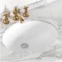 Undermount Bathroom Sink Oval, 15.25 x 12 (Interior Size) Oval Porcelain Ceramic Undermount Bathroom Vanity Vessel Sink with Overflow, White