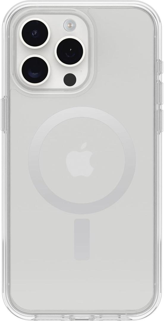 OtterBox iPhone 15 Pro MAX (Only) Symmetry Series Clear Case (Clear), Snaps to MagSafe, Ultra-Sleek, Raised Edges Protect Camera & Screen