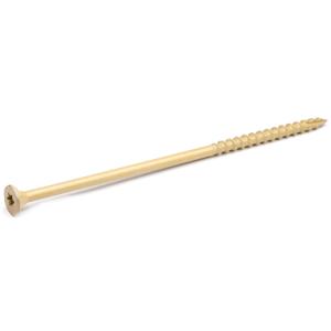 IMScrews 6 Inch Exterior Deck Screws, #10 x 6 Inch Torx (Star) Drive Long Flat Head Wood Screws for Outdoor Timber, Logs, and Landscaping Wood - Rust-Resistant Decking Screws - Tan, Pack of 25